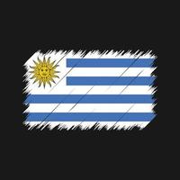 trazos de pincel de la bandera de uruguay. bandera nacional vector