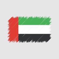 trazos de pincel de la bandera de los emiratos árabes unidos. bandera nacional vector