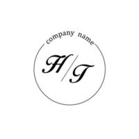 Initial HT logo monogram letter minimalist vector