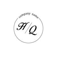 Initial HQ logo monogram letter minimalist vector