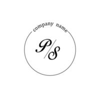 Initial PS logo monogram letter minimalist vector