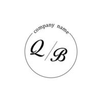 Initial QB logo monogram letter minimalist vector