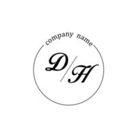 Initial DH logo monogram letter minimalist vector