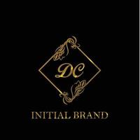 initial DC handwritten luxury letter template vector