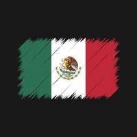 trazos de pincel de la bandera de méxico. bandera nacional vector