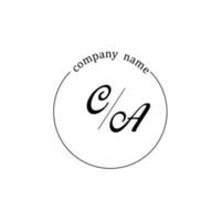 Initial CA logo monogram letter minimalist vector