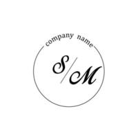 Initial SM logo monogram letter minimalist vector