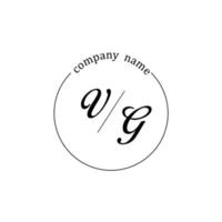 inicial vg logo monograma carta minimalista vector