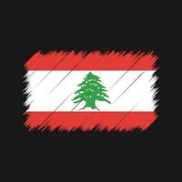 trazos de pincel de bandera libanesa. bandera nacional vector