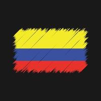 trazos de pincel de la bandera de colombia. bandera nacional vector