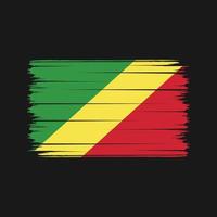 trazos de pincel de la bandera del congo. bandera nacional vector