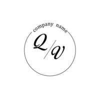 Initial QV logo monogram letter minimalist vector