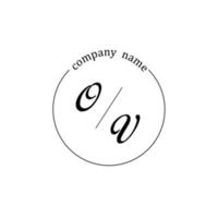 Initial OV logo monogram letter minimalist vector