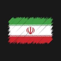 trazos de pincel de la bandera de irán. bandera nacional vector