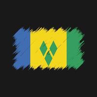 Saint Vincent and the Grenadines Flag Brush. National Flag vector