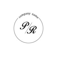 Initial PR logo monogram letter minimalist vector