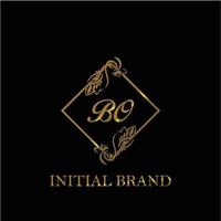 initial BO handwritten luxury letter template vector