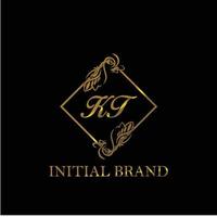 initial KT handwritten luxury letter template vector