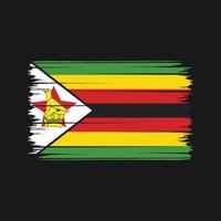 trazos de pincel de bandera de zimbabwe. bandera nacional vector