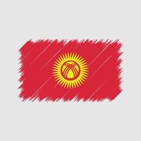 Kyrgyzstan Flag Brush Strokes. National Flag vector