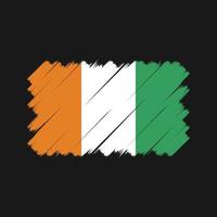 Ivory Coast Flag Brush. National Flag vector