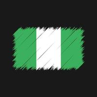 trazos de pincel de la bandera de nigeria. bandera nacional vector