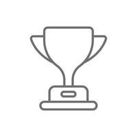 eps10 grey vector trophy cup line icon isolated on white background. winner trophy symbol in a simple flat trendy modern style for your website design, logo, pictogram, UI, and mobile application