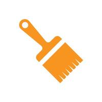 eps10 orange vector paint brush solid icon isolated on white background. brush symbol in a simple flat trendy modern style for your website design, logo, pictogram, and mobile application