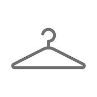 eps10 grey vector clothes hanger line art isolated on white background. coat hanger symbol in a simple flat trendy modern style for your website design, logo, pictogram, UI, and mobile application