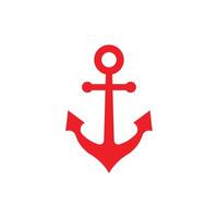 eps10 red vector anchor icon isolated on white background. anchor marine symbol in a simple flat trendy modern style for your website design, logo, pictogram, and mobile application