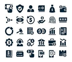 Fintech icon set collection vector