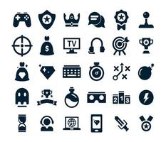 Esports and gaming icon set collection vector