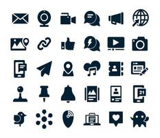 colección de conjunto de iconos de redes sociales vector