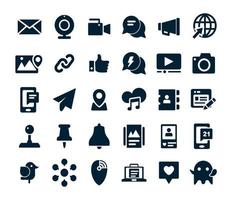 social media icon set collection vector