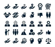 Work ethics icon set collection vector