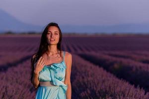 woman portrait in lavender flower field photo