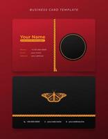 Business card or ID card template in red and black design with rope design for employment identity vector