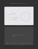 Business card or ID card template in white and dark gray background for programmer identity design vector