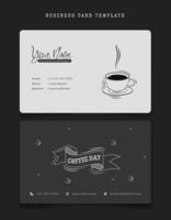 Business card or ID card template for Coffee shop employee identity in white and gray background vector