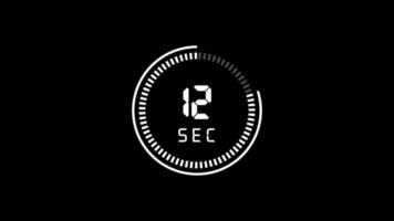 15 second animation from 15 to 0 seconds. Modern flat design with animation on dark background. 4K. video