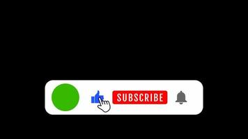 Subscribe and Reminder Button Animation on black channel. animated, background, click, internet, media, online, social, stream, streaming, video, views, youtube video
