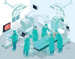 Cardiac Surgeons Isometric Illustration vector