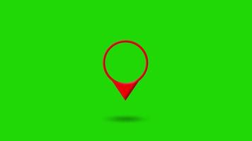 GPS-Bewegung der Stecknadel, die den Standort auf der Karte anzeigt, GPS-Bewegung der Stecknadel für eine Karte, Animation der Positionskarten-Stift-GPS-Zeigermarkierung. 4k video