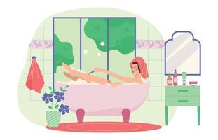 Bath Tub Woman Composition vector