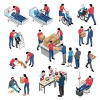 Volunteering Isometric Set vector