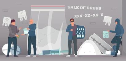ilustración plana de comercio de drogas vector