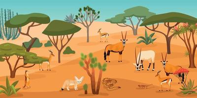 Desert Cartoon Background vector