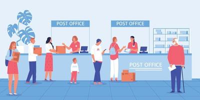 Post Office Flat Composition vector