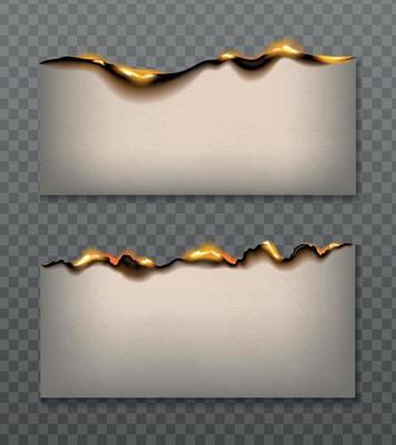 Burning Paper Banners Set