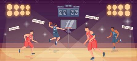 ilustración plana de baloncesto vector
